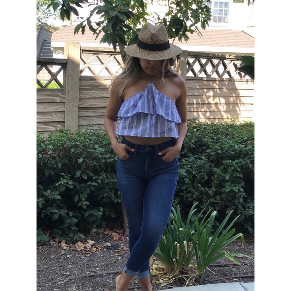 Urban Outfitters Striped Ruffle Crop Top - Picture 8 of 8